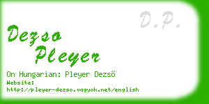 dezso pleyer business card