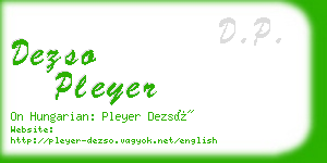 dezso pleyer business card